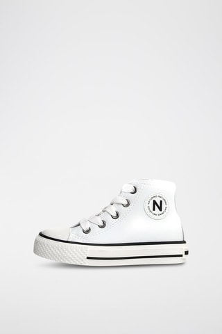 Zapatillas altas de piel bovina - Blanco