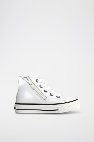 Zapatillas altas de piel bovina - Blanco