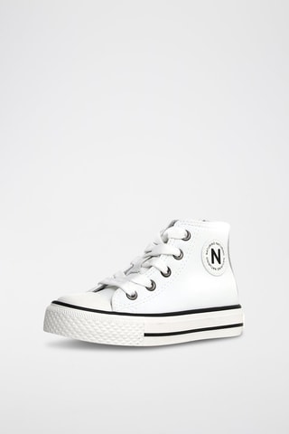 Zapatillas altas de piel bovina - Blanco