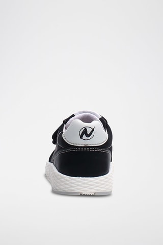 Zapatillas de piel bovina - Negro y blanco