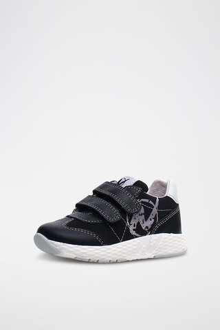 Zapatillas de piel bovina - Negro y blanco