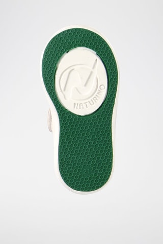 Zapatillas de piel - Blanco y verde oliva