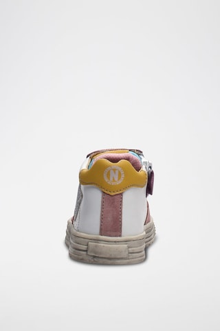 Zapatillas de piel - Rosa y blanco