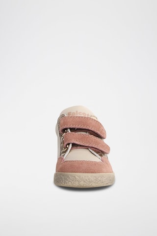 Zapatillas de piel - Blanco y rosa