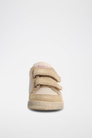 Zapatillas de piel - Blanco y dorado