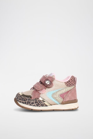 Zapatillas altas de nobuk - Rosa y dorado