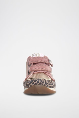 Zapatillas altas de nobuk - Rosa y dorado