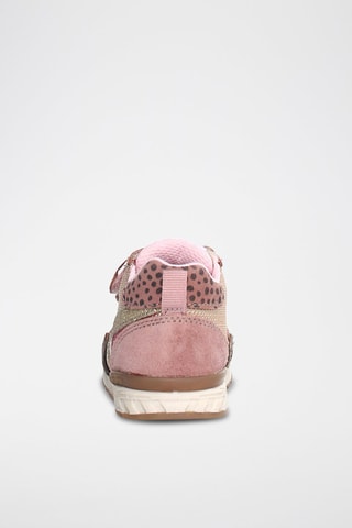 Zapatillas altas de nobuk - Rosa y dorado