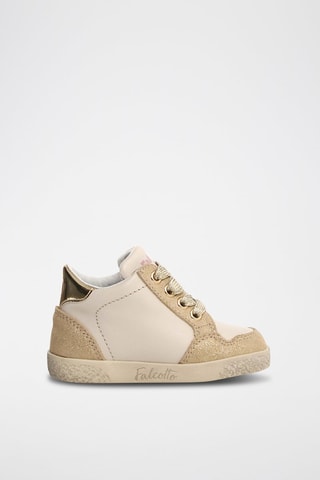 Zapatillas de piel - Rosa y dorado