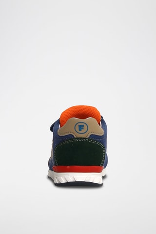 Zapatillas de piel - Azul marino y gris