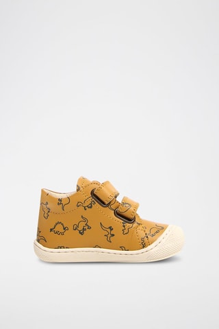 Zapatillas de piel bovina - Naranja y crema