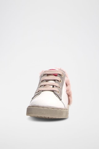 Zapatillas de piel bovina - Blanco y dorado