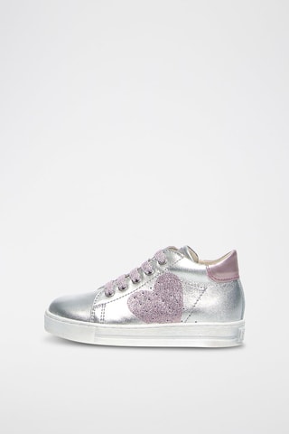 Zapatillas altas de piel - Plateado