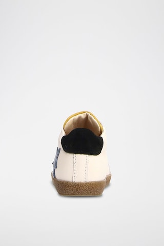 Zapatillas de piel - Gris oscuro y blanco