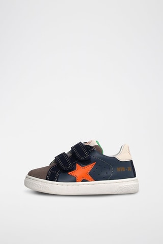 Zapatillas de piel Pinn - Gris oscuro y azul marino