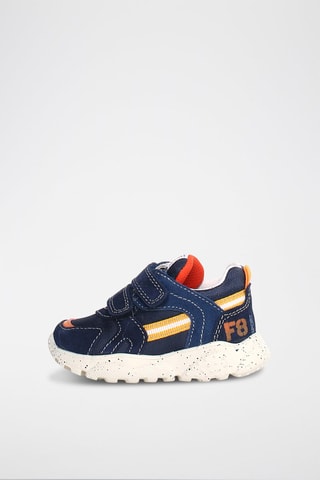 Zapatillas de piel Amantea - Azul marino y amarillo