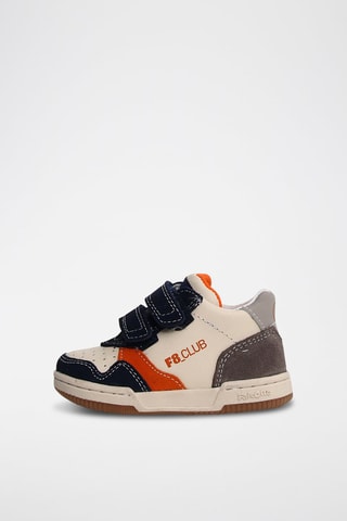 Zapatillas de piel Klip - Azul marino y crudo