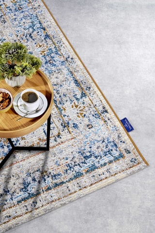 Alfombra - Beige y celeste