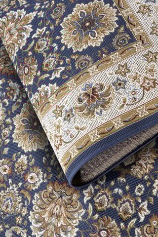 Alfombra - Azul pato y blanco - 160 x 235 cm