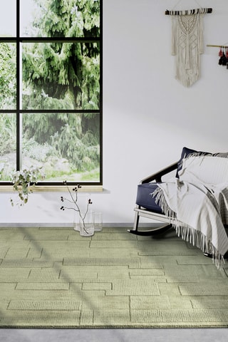 Alfombra de lana - Verde oscuro