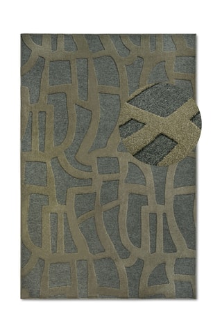 Alfombra - Verde oscuro y caqui