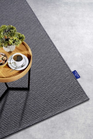 Alfombra de lana - Gris oscuro y beige