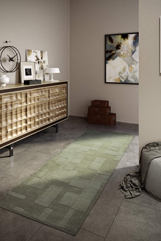 Alfombra de lana - Verde oscuro