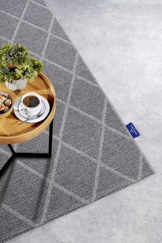 Alfombra de lana - Gris y marrón