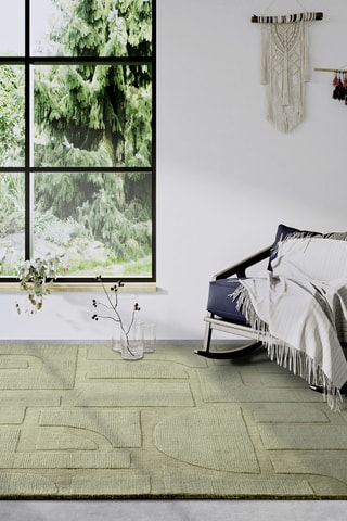 Alfombra de lana - Verde oscuro