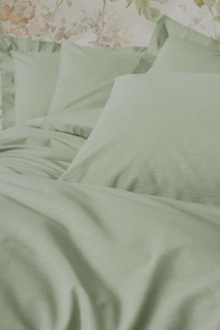 Juego de nórdico de algodón reforzado 145 hilos/cm² - Verde salvia