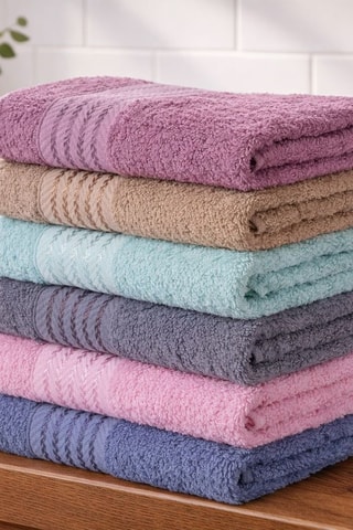 6 toallas de tocador - Violeta - 30 x 50 cm