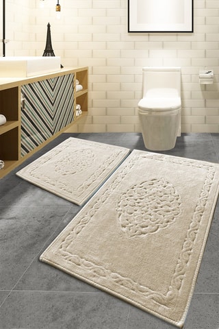 2 alfombras de baño - Beige