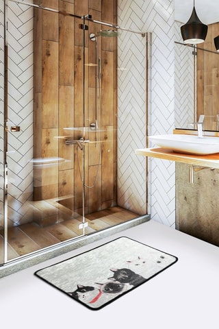 Alfombra de baño - Gris y negro - 40 x 60 cm