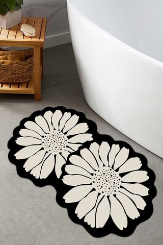 Alfombra de baño Flor Extrana - Negro - 70 x 120 cm