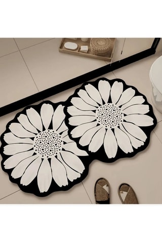 Alfombra de baño Flor Extrana - Negro - 70 x 120 cm