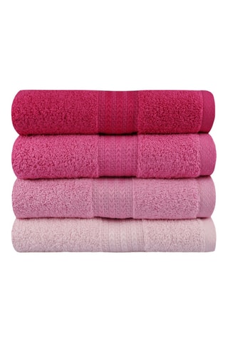 4 toallas de tocador - Rosa, rosa empolvado, fucsia