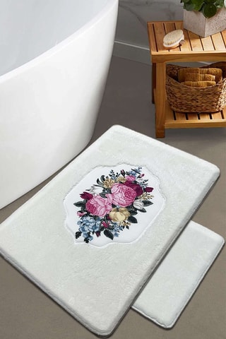 2 alfombras de baño - Crudo - 60 x 100 y 50 x 60 cm