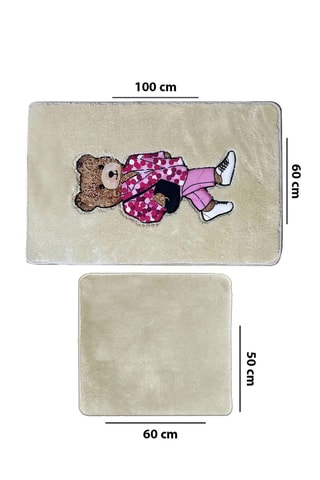 2 alfombras de baño - Crudo - 60 x 100 y 50 x 60 cm