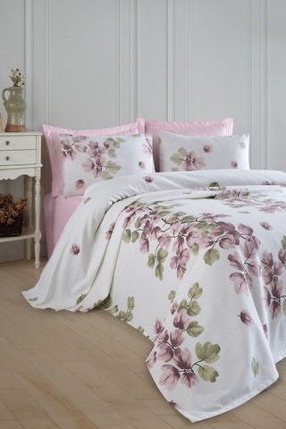 Colcha de algodón 110 hilos/cm²- Rosa empolvado