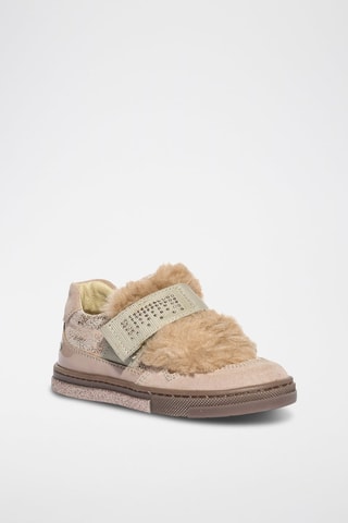 Zapatillas de piel Baby Glitter - Rosa