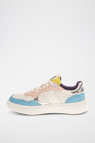 Zapatillas de nobuk - Celeste y blanco