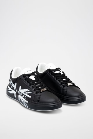 Zapatillas de piel - Negro y blanco