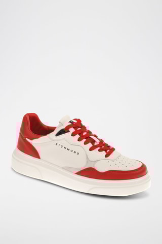 Zapatillas de piel - Rojo y blanco