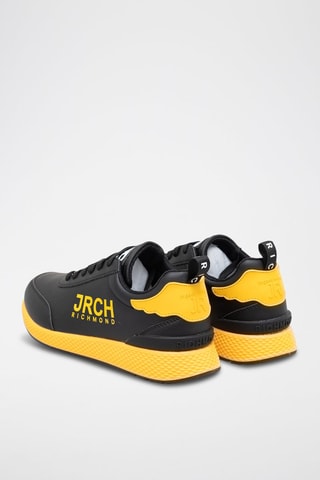 Zapatillas de piel - Negro y naranja