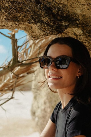 Lunettes de soleil femme - Catégorie 4 - Jaune et marron