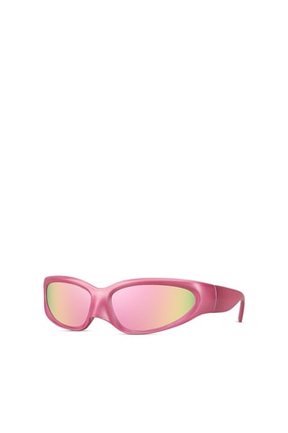 Lunettes de soleil mixte - Verres effet miroir - Catégorie 3 - Rose