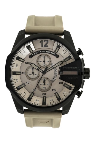 Orologio al quarzo in silicone - Cronografo - Beige e nero