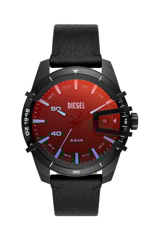 Orologio al quarzo in pelle - Nero e rosso