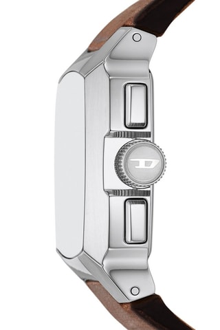 Orologio al quarzo in pelle - Cronografo - Marrone e argentato