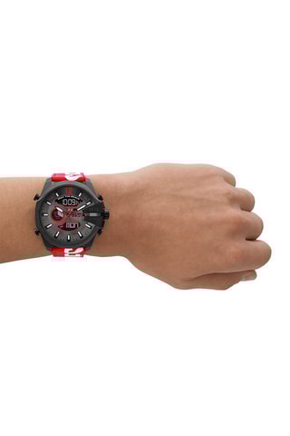 Orologio digitale in pelle - Cronografo - Rosso e nero